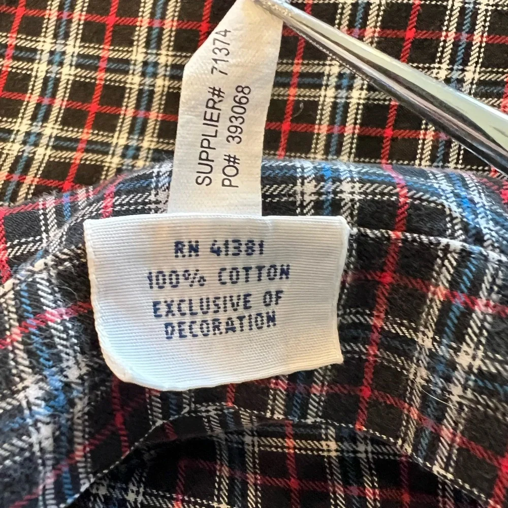 Ralph Lauren Red Blue Black Checkered 100% Cotton Shirt Black Pony Sz Medium - Picture 5 of 12